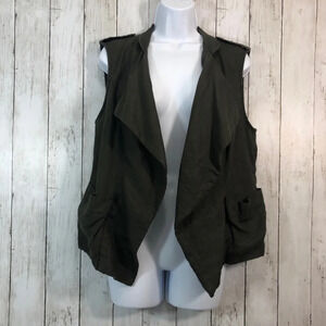 Kut from the Kloth Drape Front Sleeveless Linen Vest NWOT S